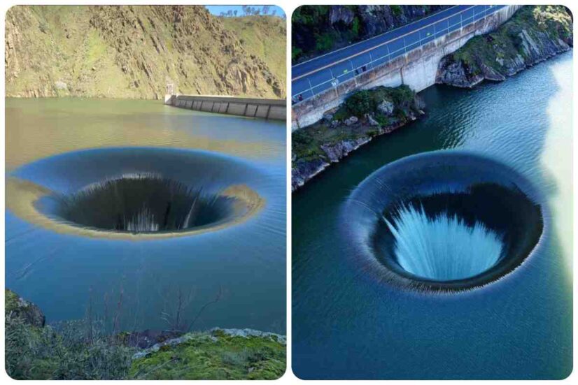 Lago buco nell'acqua
