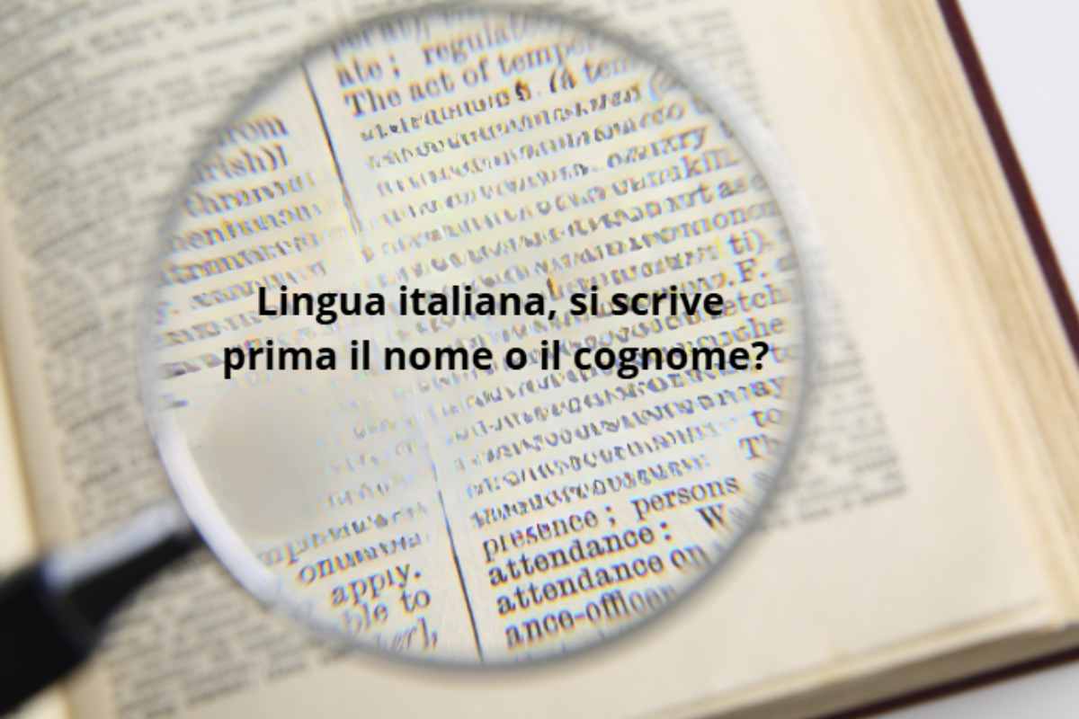 L’uso italiano tradizionale e normativo stabilisce infatti che si debba sempre scrivere prima il nome e poi il cognome, salvo eccezioni funzionali