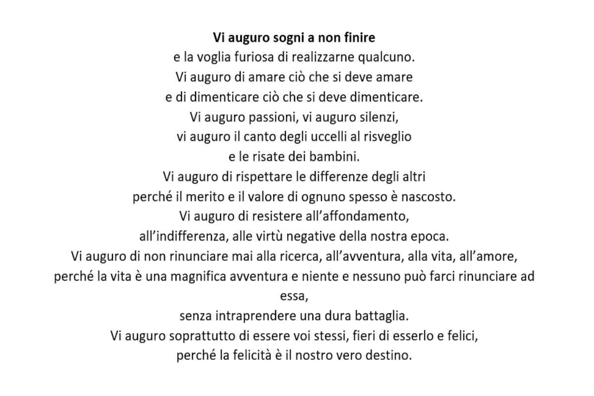 Poesia Vi auguro sogni a non finire