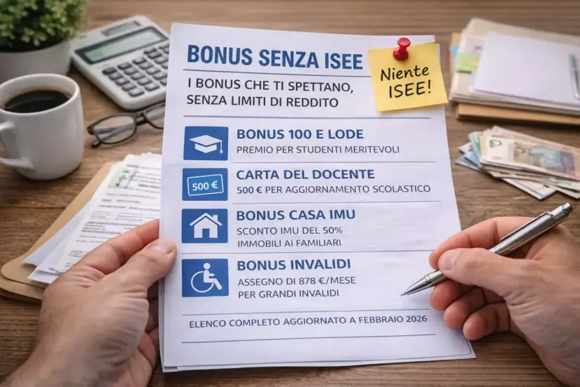 Bonus senza ISEE 2026: tutti i contributi che puoi ottenere