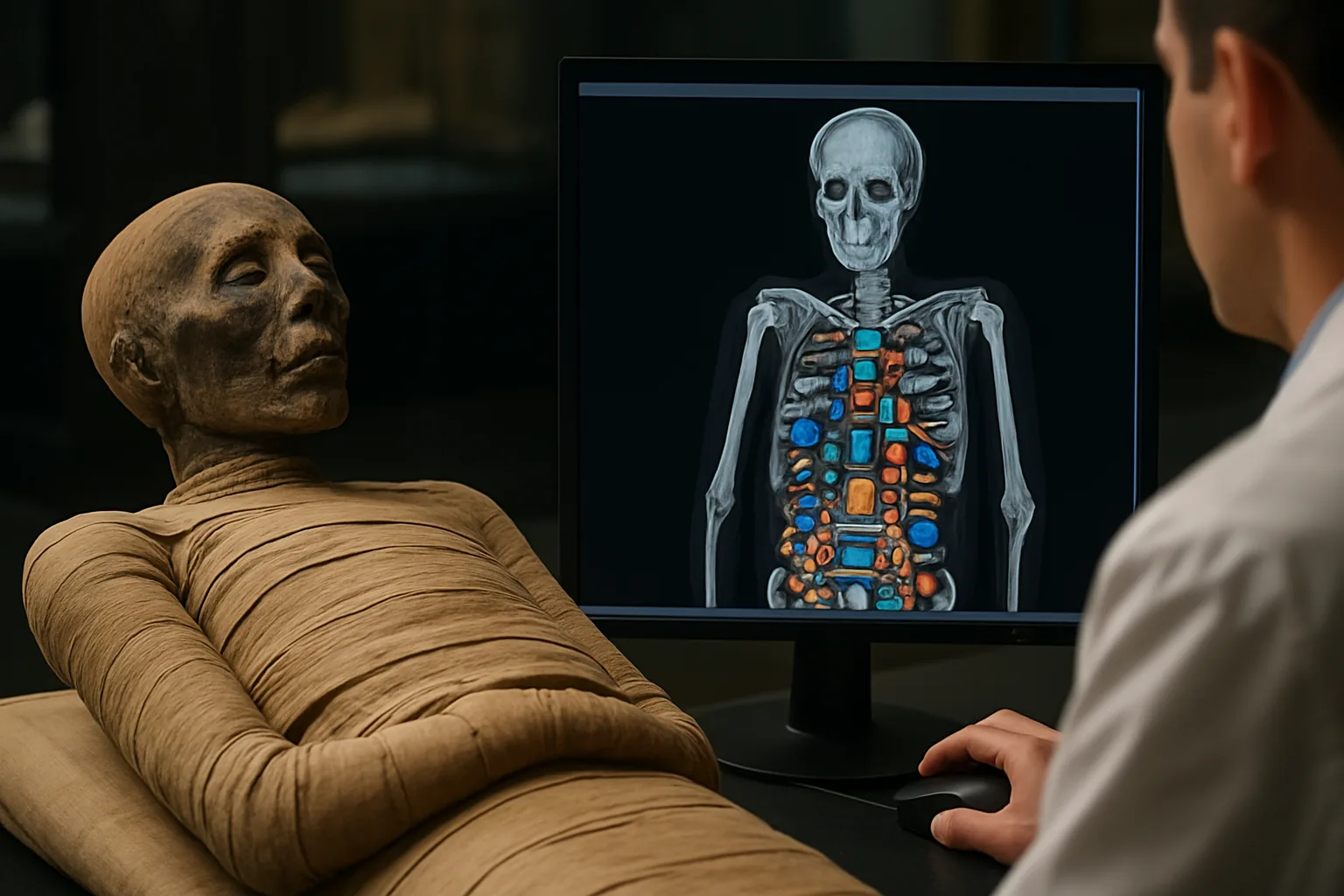 Mummie egizie di Budapest: 49 amuleti svelati dalla scansione TC