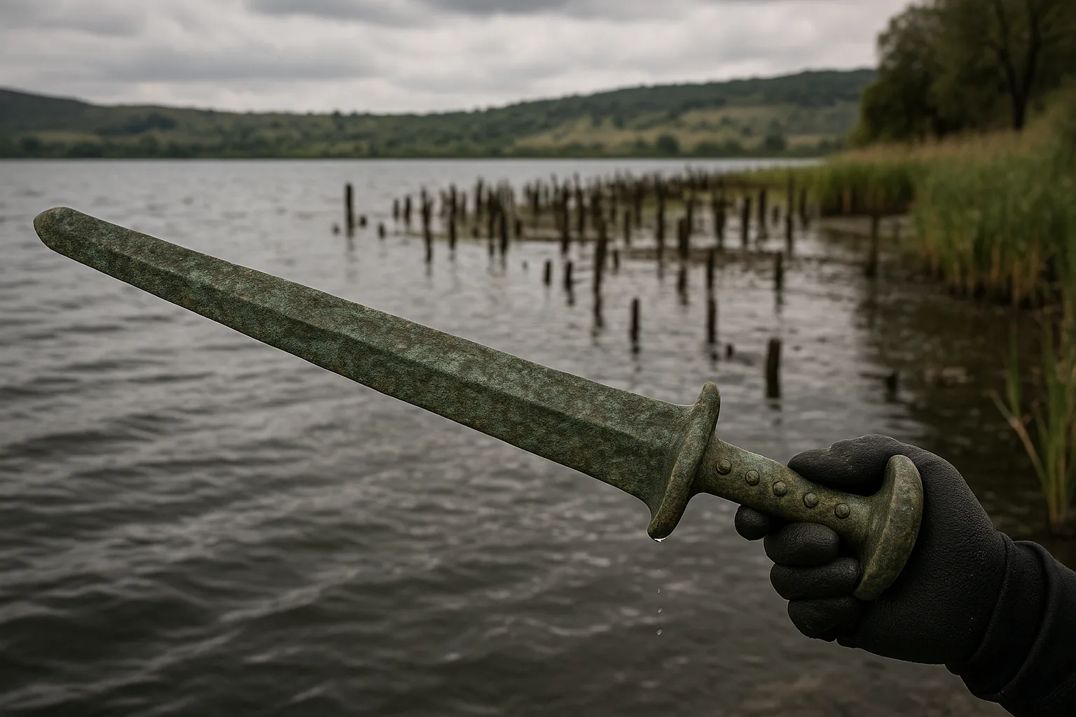Spada di 3.200 anni dal lago di Mezzano: il terzo ritrovamento nel villaggio sommerso